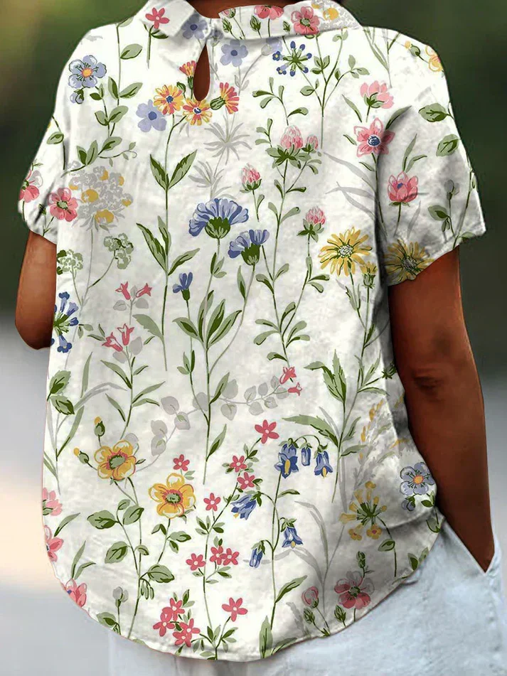 Teresa - Lockeres Hemd mit Blumenprint für Damen