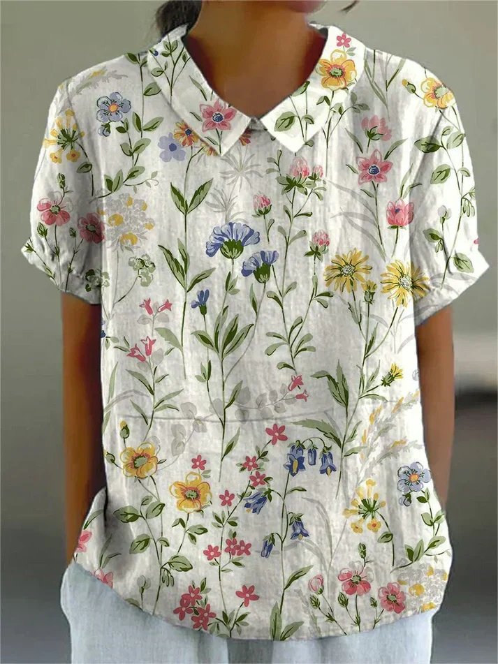 Teresa - Lockeres Hemd mit Blumenprint für Damen
