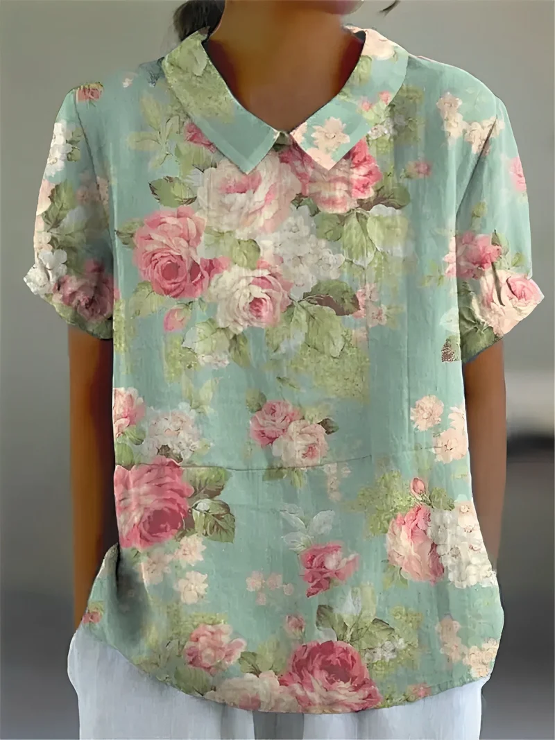 Teresa - Lockeres Hemd mit Blumenprint für Damen