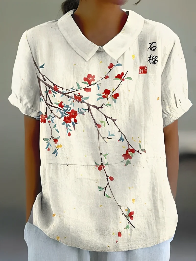 Teresa - Lockeres Hemd mit Blumenprint für Damen