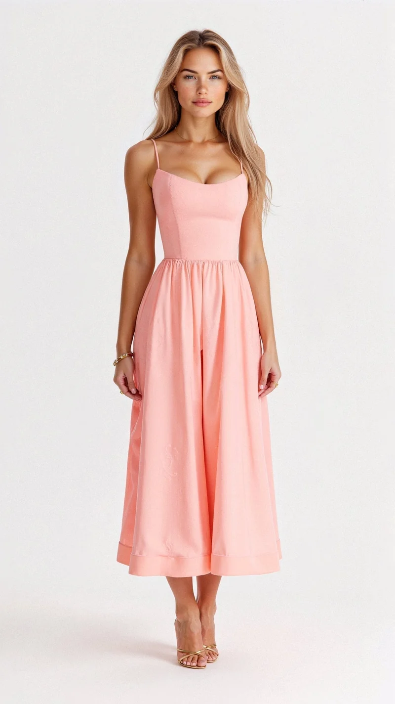 Maja | Damen Festliches Midi-Kleid für Hochzeitsgäste