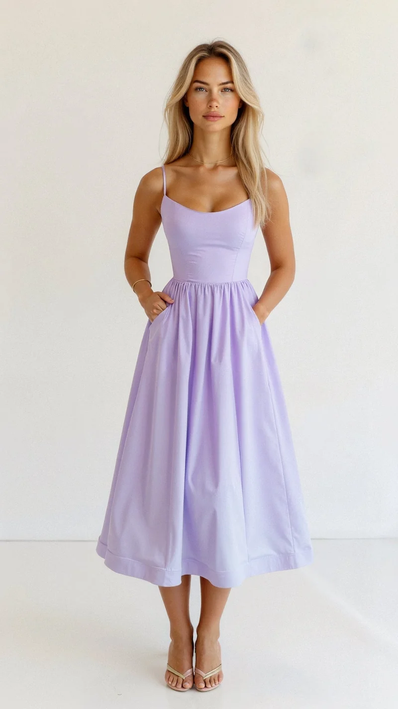 Maja | Damen Festliches Midi-Kleid für Hochzeitsgäste