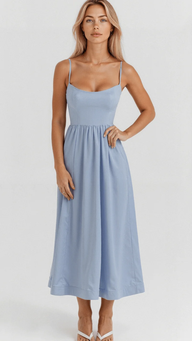 Maja | Damen Festliches Midi-Kleid für Hochzeitsgäste