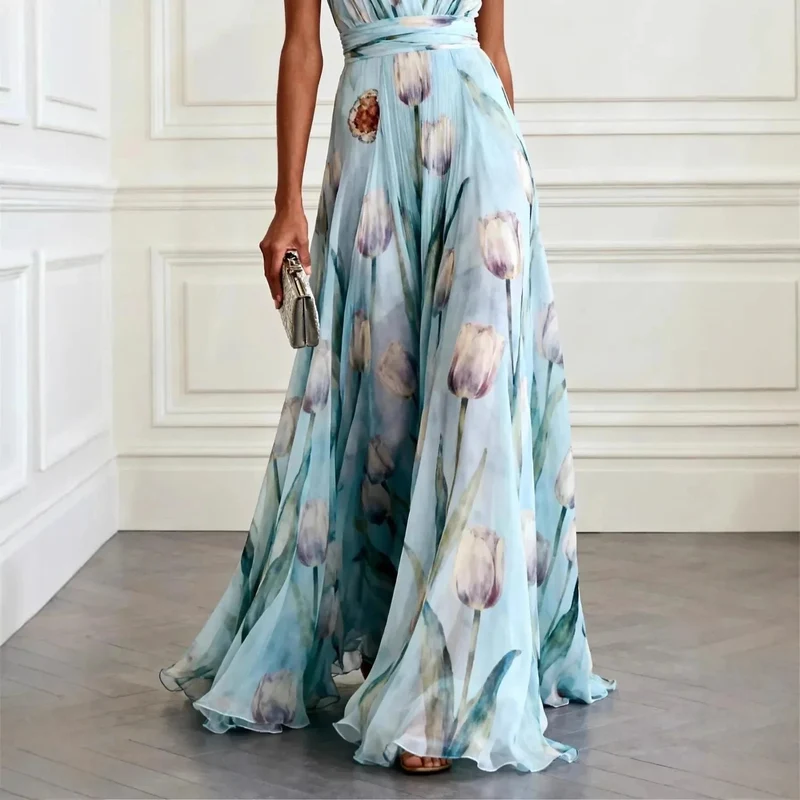 Amelie | Damen Chiffon Maxikleid für festliche Hochzeitsgäste