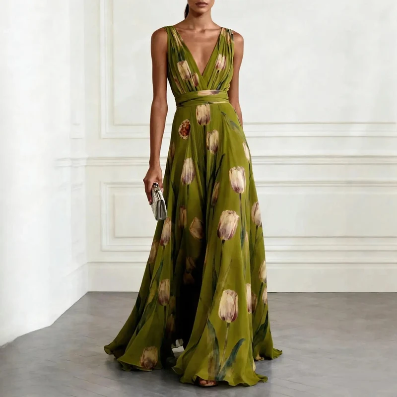 Amelie | Damen Chiffon Maxikleid für festliche Hochzeitsgäste