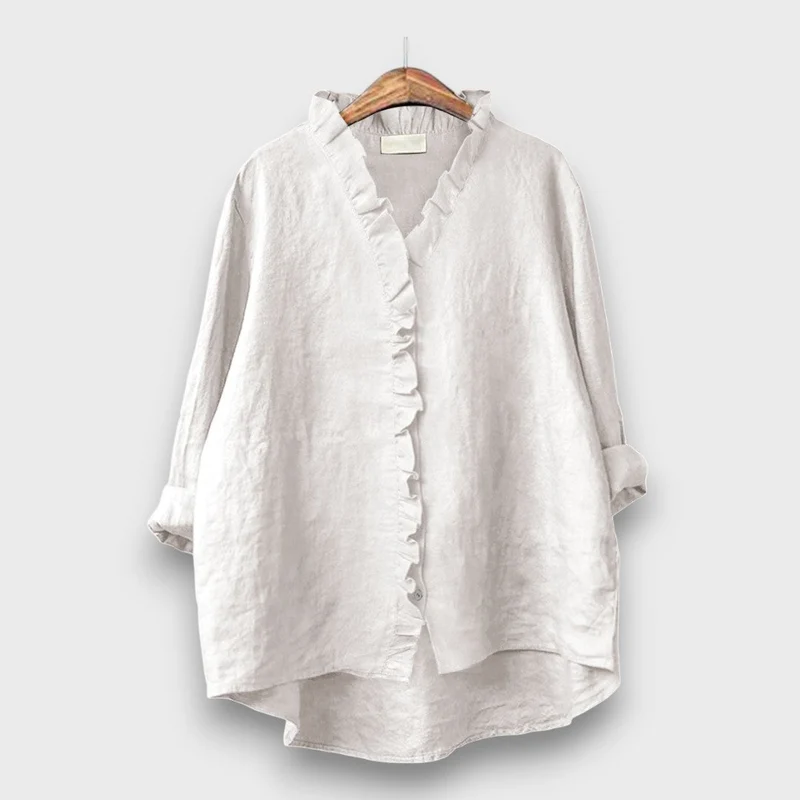 Jagina – Lockere Bluse mit Volantkante