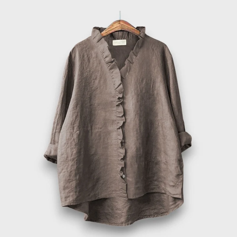 Jagina – Lockere Bluse mit Volantkante