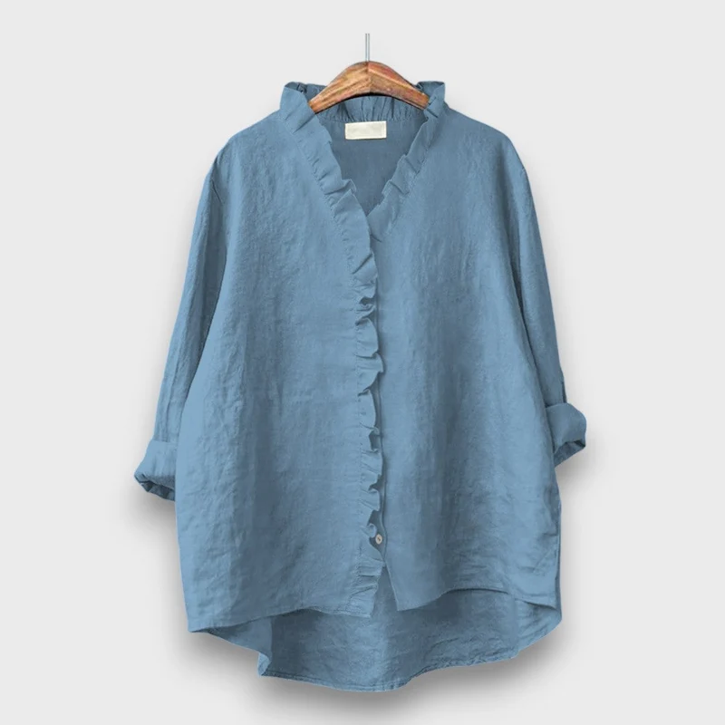 Jagina – Lockere Bluse mit Volantkante