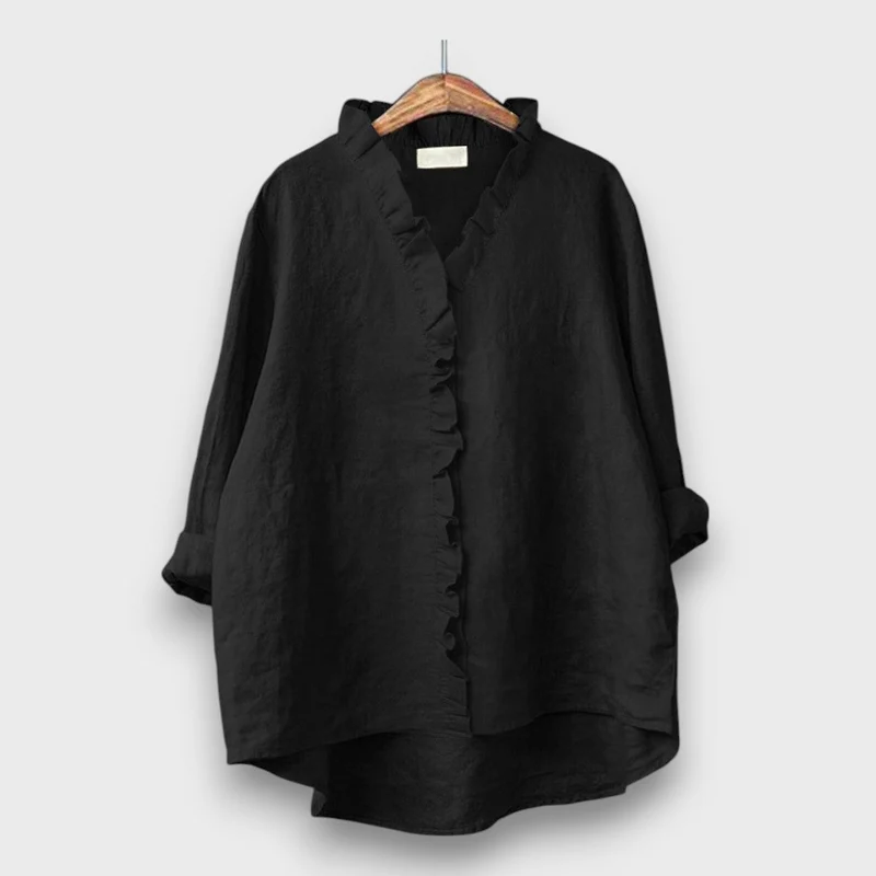 Jagina – Lockere Bluse mit Volantkante