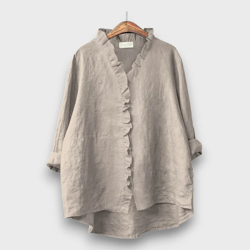 Jagina – Lockere Bluse mit Volantkante