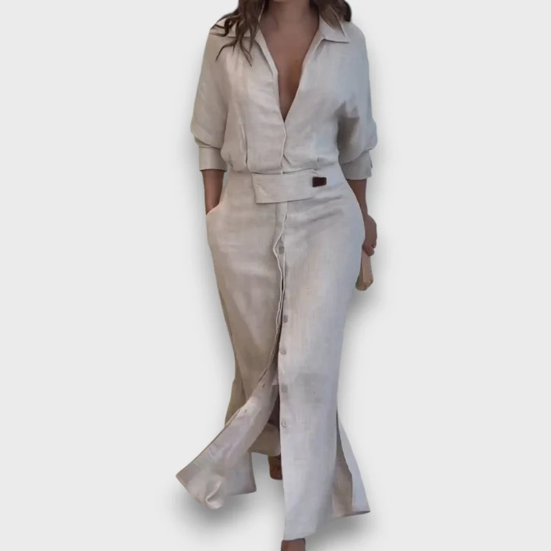 Lea – Luftiges Hemdblusenkleid mit Gürtel