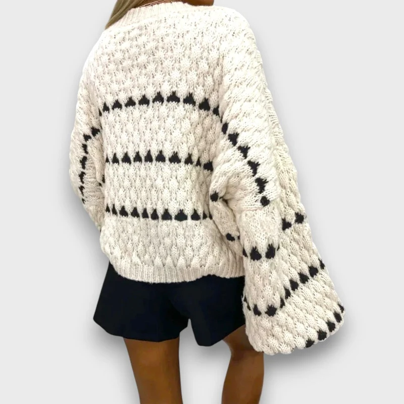 Luliane – Strukturpullover mit grafischem Muster
