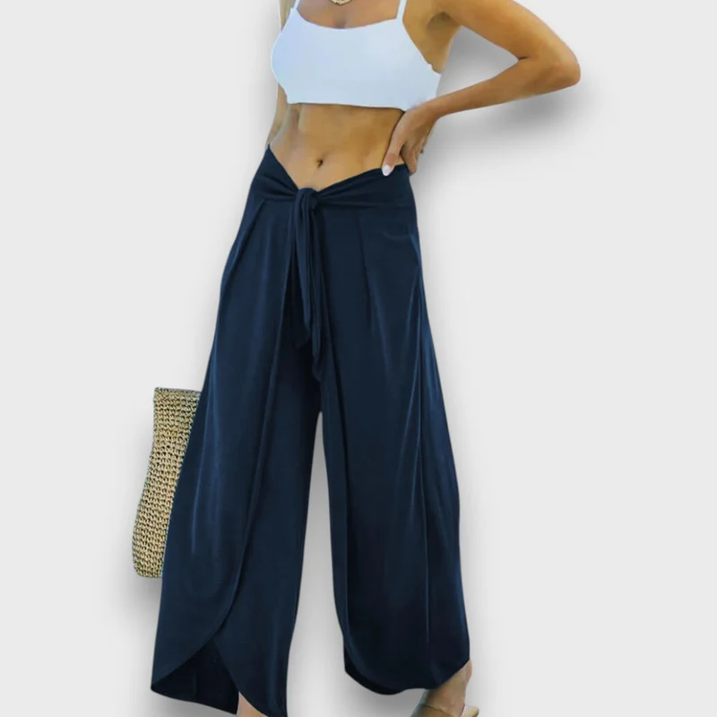 Narella – Sommerhose mit Wickeleffekt und Bindegürtel