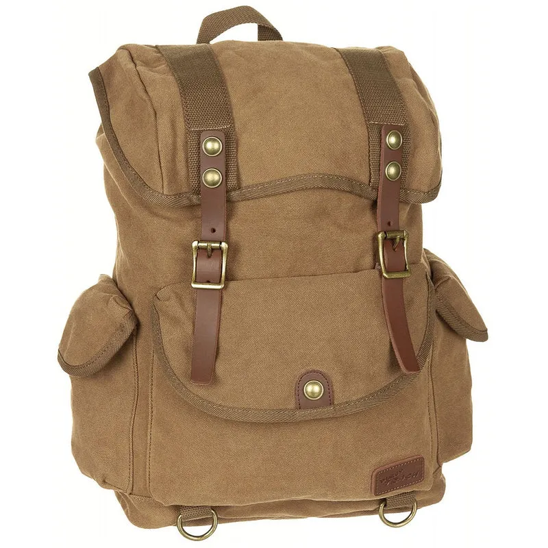 PURE®TRASH Rucksack "PT" Canvas braun 25 Liter Daypack
