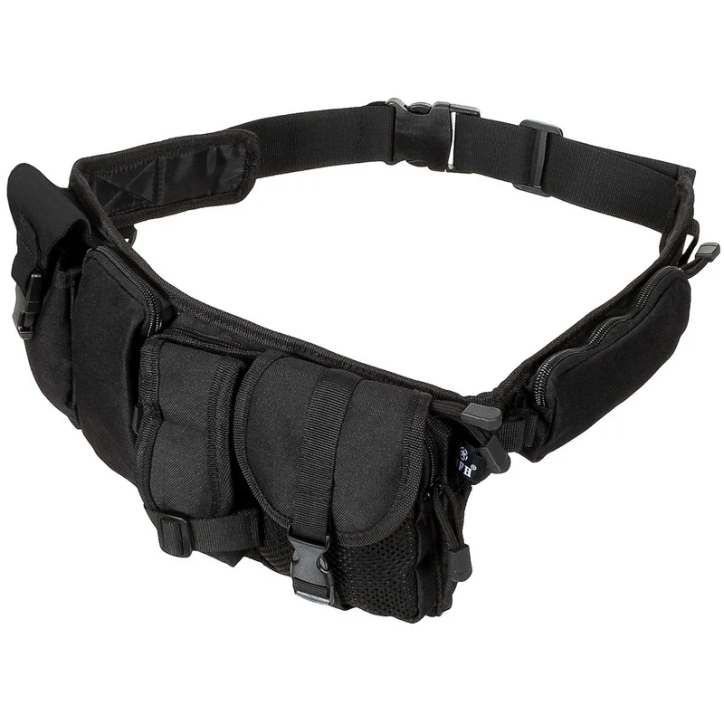MFH® Hüftgurt schwarz mit 6 Taschen 5,5cm breit Gürtel