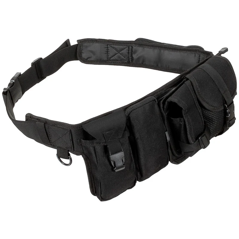 MFH® Hüftgurt schwarz mit 6 Taschen 5,5cm breit Gürtel