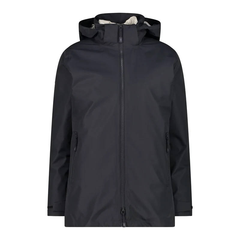 CMP Damen Woman Long Jacket Zip Hood Detachable Inn. Jacket 34K0086D antracite 3in1 Mantel