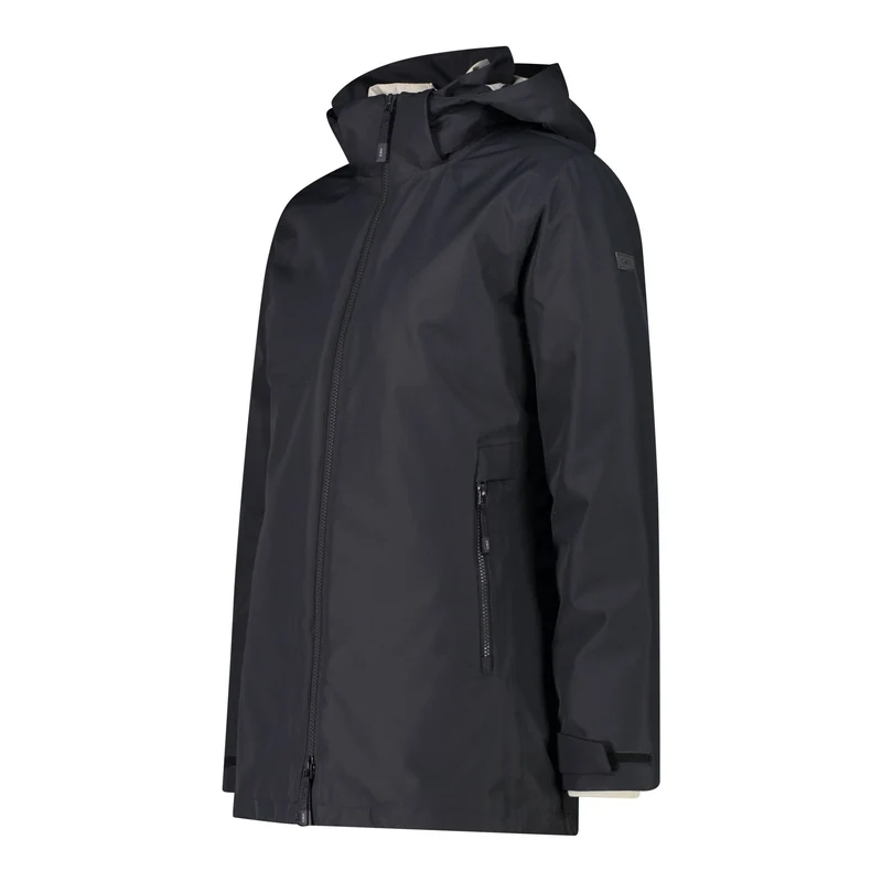 CMP Damen Woman Long Jacket Zip Hood Detachable Inn. Jacket 34K0086D antracite 3in1 Mantel