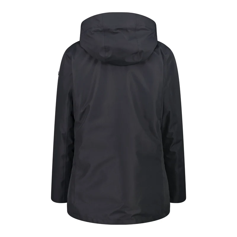 CMP Damen Woman Long Jacket Zip Hood Detachable Inn. Jacket 34K0086D antracite 3in1 Mantel