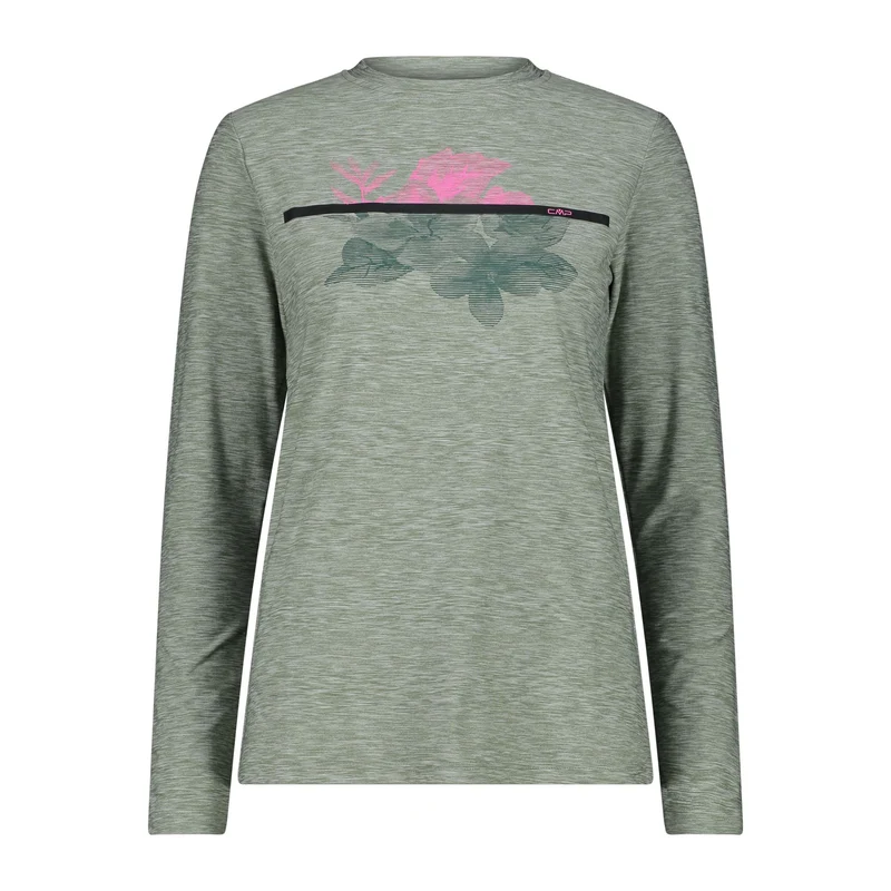 CMP Damen Shirt Woman T-Shirt longsleeve 33N2226 mineral mel. Stretch-Jersey