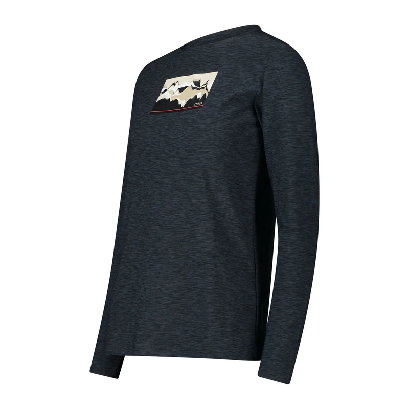 CMP Damen Shirt Woman T-Shirt longsleeve 33N2226 nero mel.-sesamo Stretch-Jersey