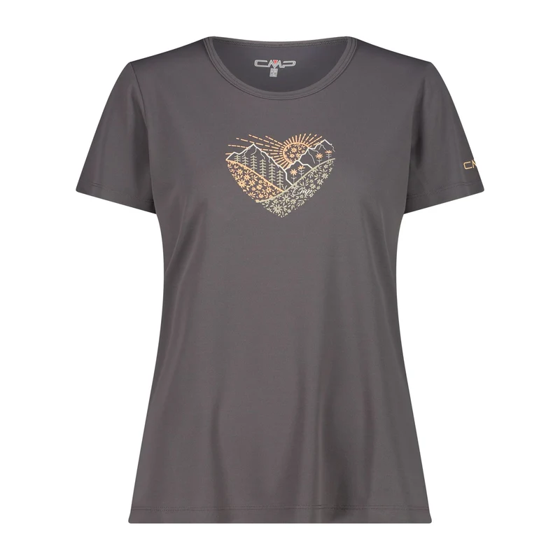 CMP Damen Shirt Pique Print woman T-Shirt 38T6656 terra