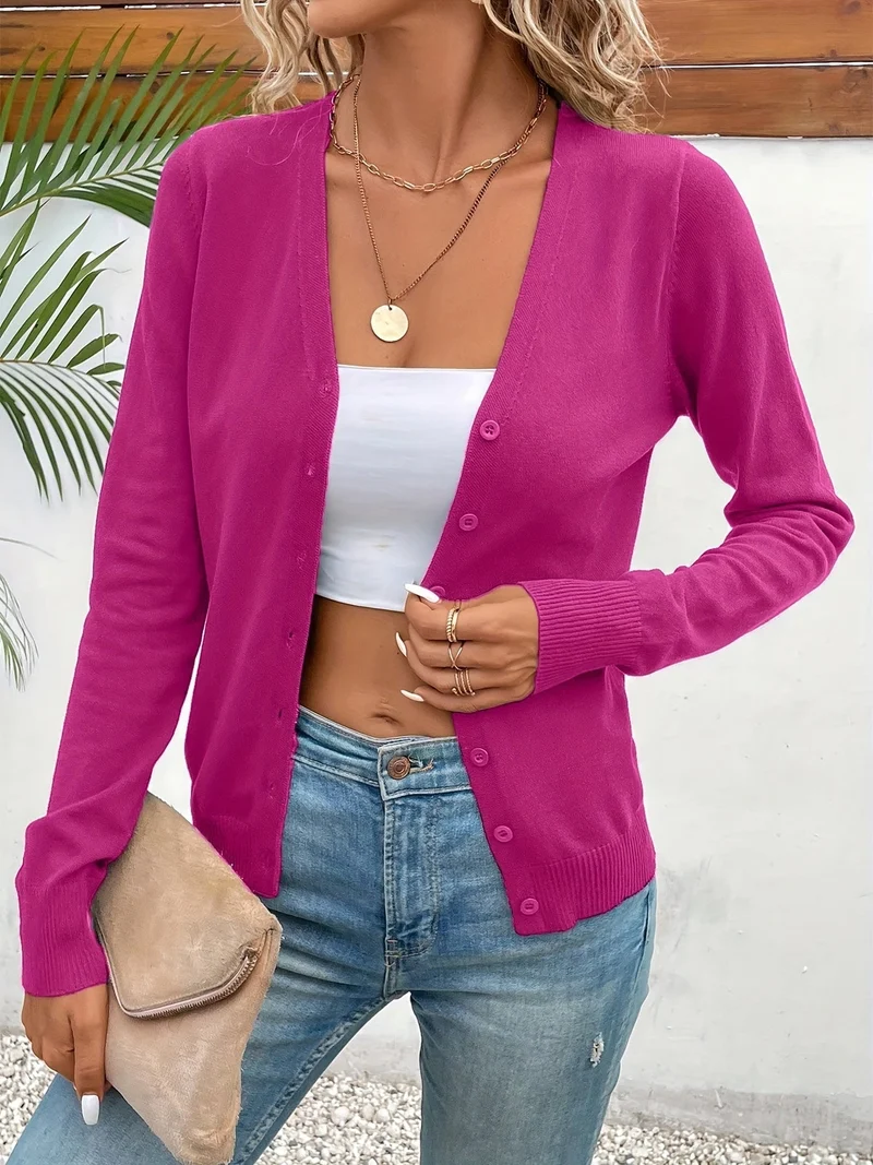 Frieda | Minimalistische Damen Strickjacke aus Viskose zum Layern