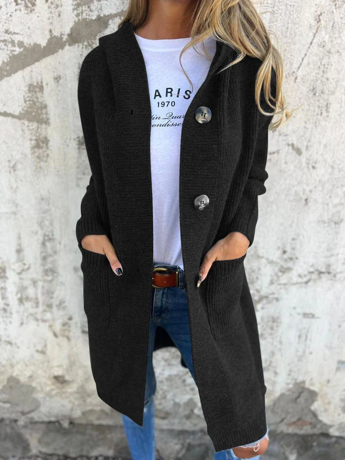 Leni | Elegante lange Damen Strickjacke für Herbst