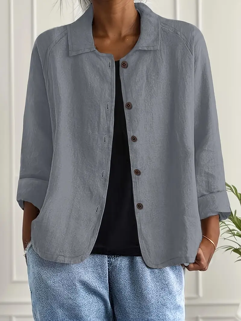 Nora | Damen Strickjacke aus Baumwoll-Leinen im klassischen Stil