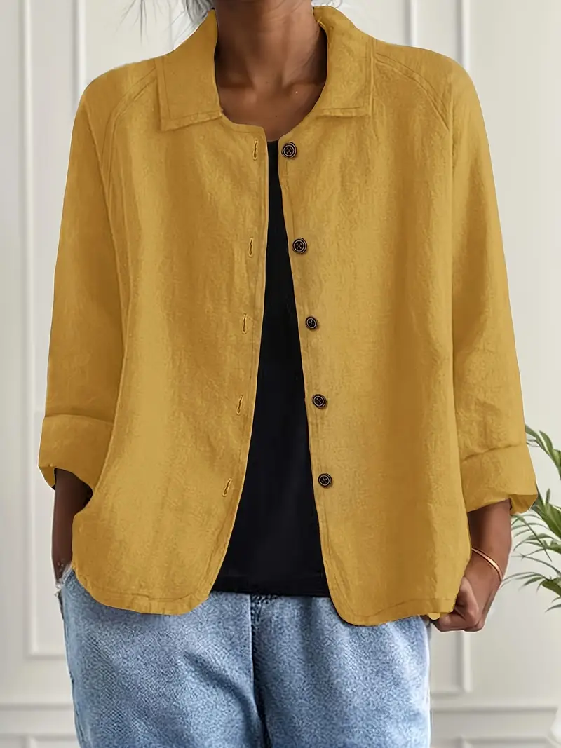 Nora | Damen Strickjacke aus Baumwoll-Leinen im klassischen Stil