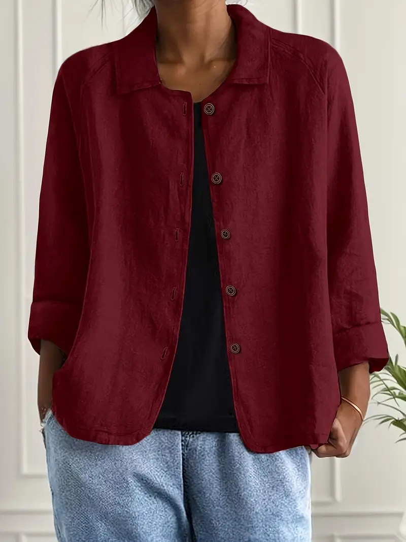Nora | Damen Strickjacke aus Baumwoll-Leinen im klassischen Stil