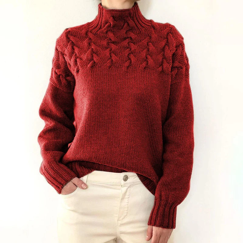 Clara | Damen Kuschel-Rollkragen Pullover zum Schichten