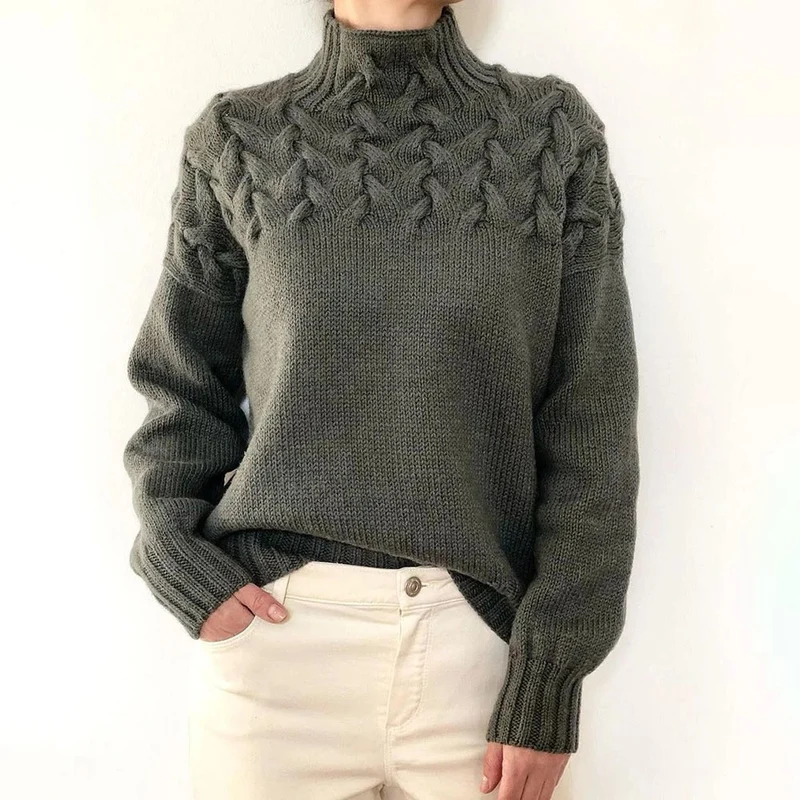 Clara | Damen Kuschel-Rollkragen Pullover zum Schichten