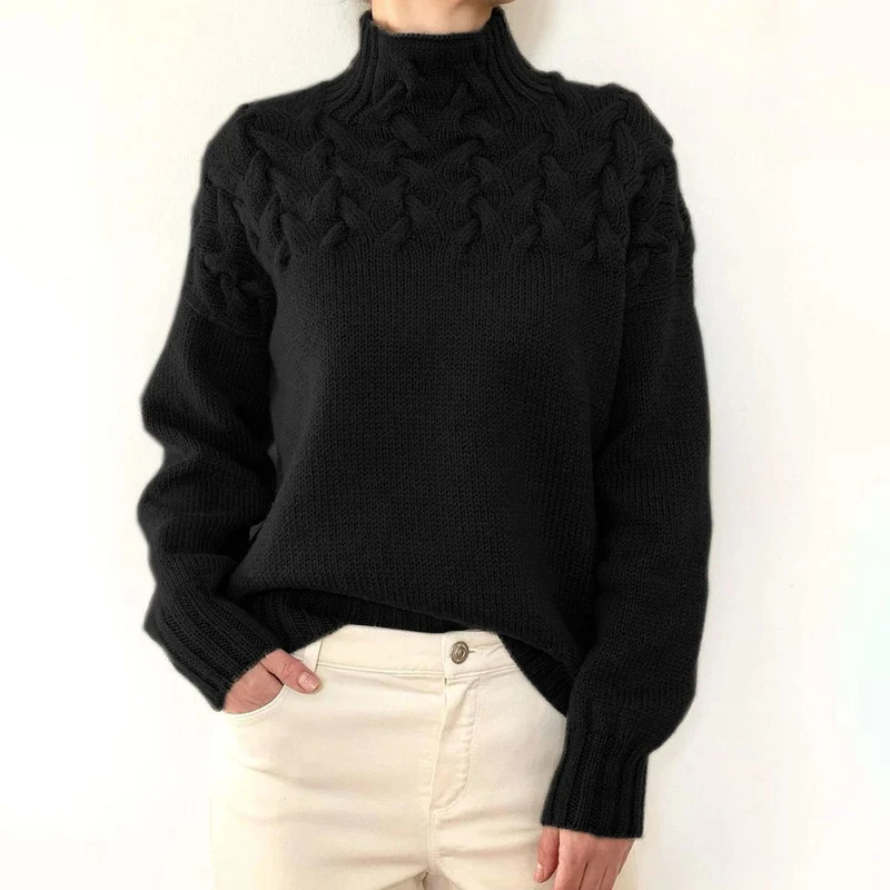 Clara | Damen Kuschel-Rollkragen Pullover zum Schichten