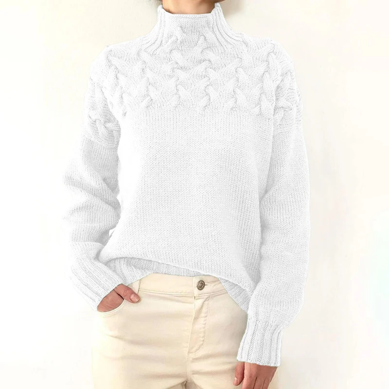 Clara | Damen Kuschel-Rollkragen Pullover zum Schichten