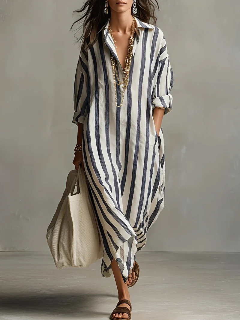 Mila | Damen Oversize Hemdblusenkleid für Herbst