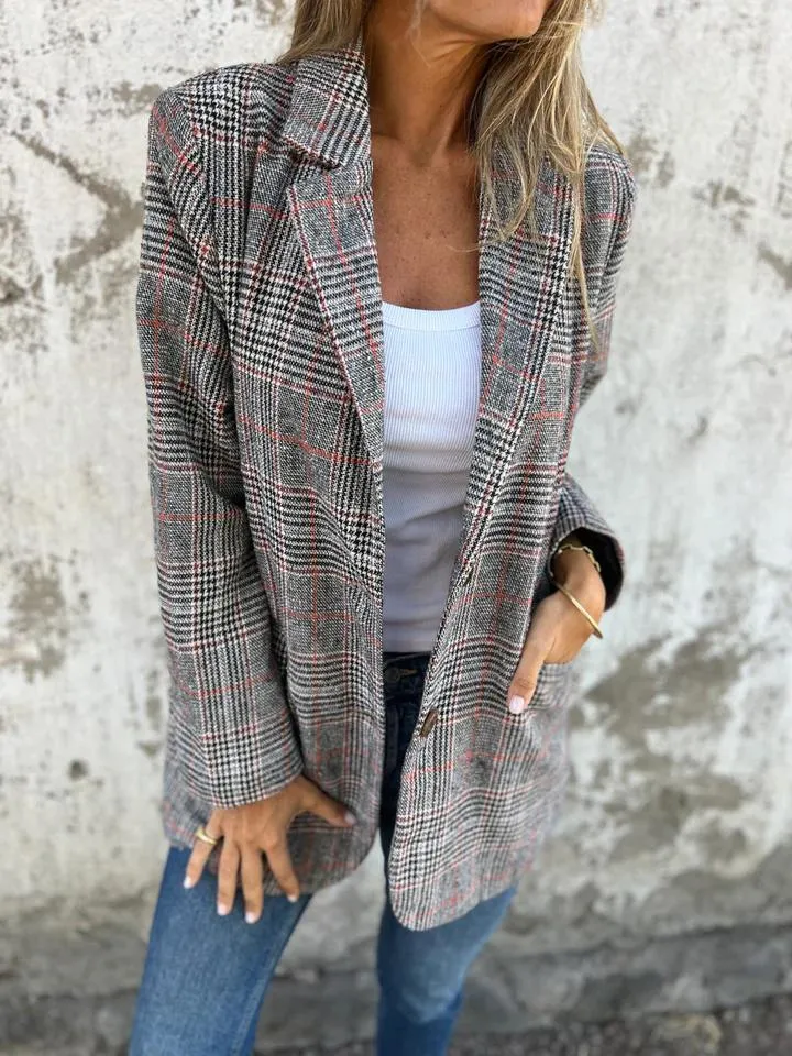 Hannah | Damen Baumwoll-Jacke im Karo-Stil für den Herbst