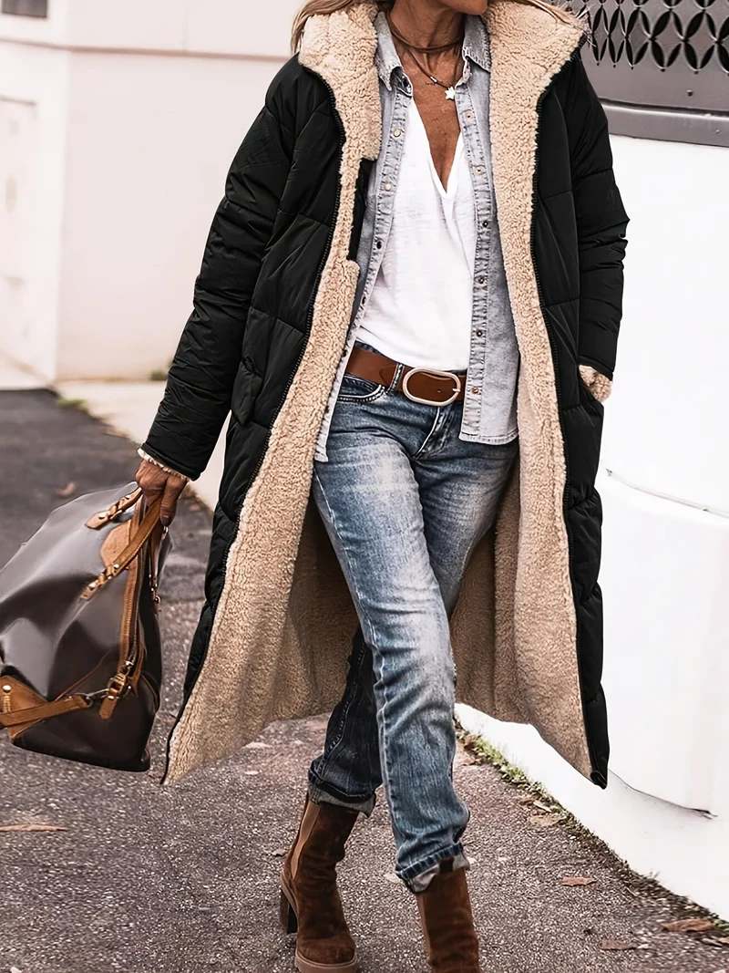 Antonia | Damen elegante lange Jacke für Herbst