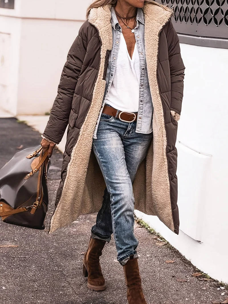 Antonia | Damen elegante lange Jacke für Herbst