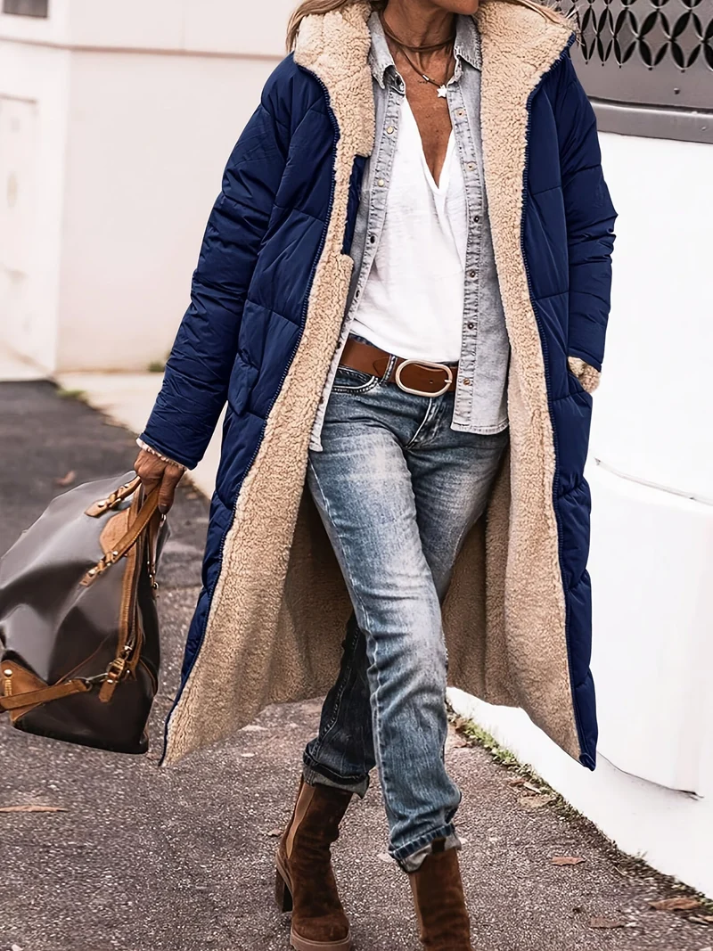 Antonia | Damen elegante lange Jacke für Herbst