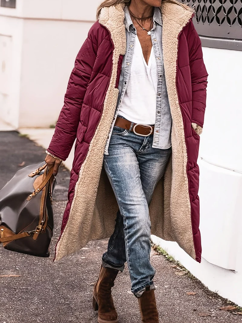 Antonia | Damen elegante lange Jacke für Herbst