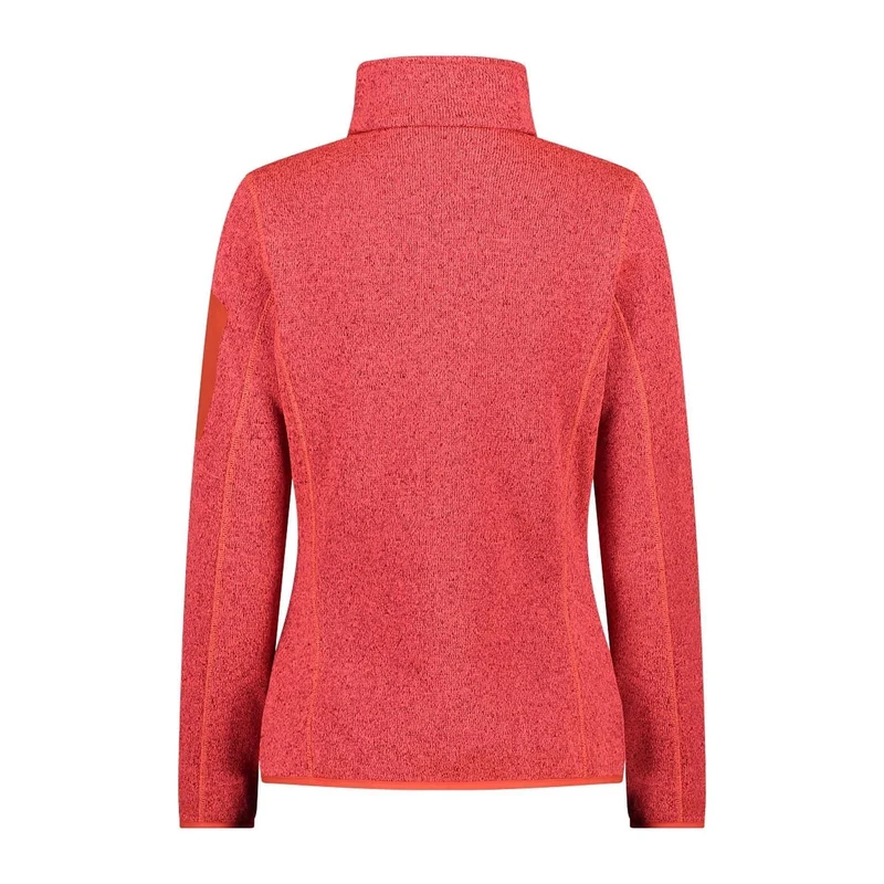 CMP Damen knitted melange Fleecejacke 3H14746 papavero-red fluo-antracite