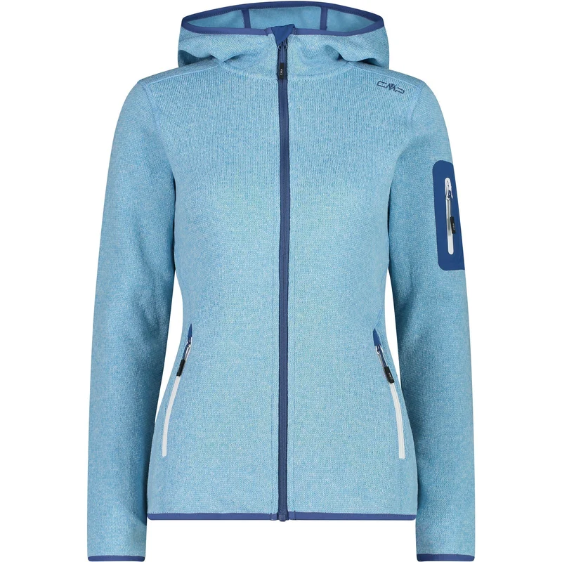 CMP Damen knitted melange Zip Hoodie Jacke 3H19826 cielo-dusty blue