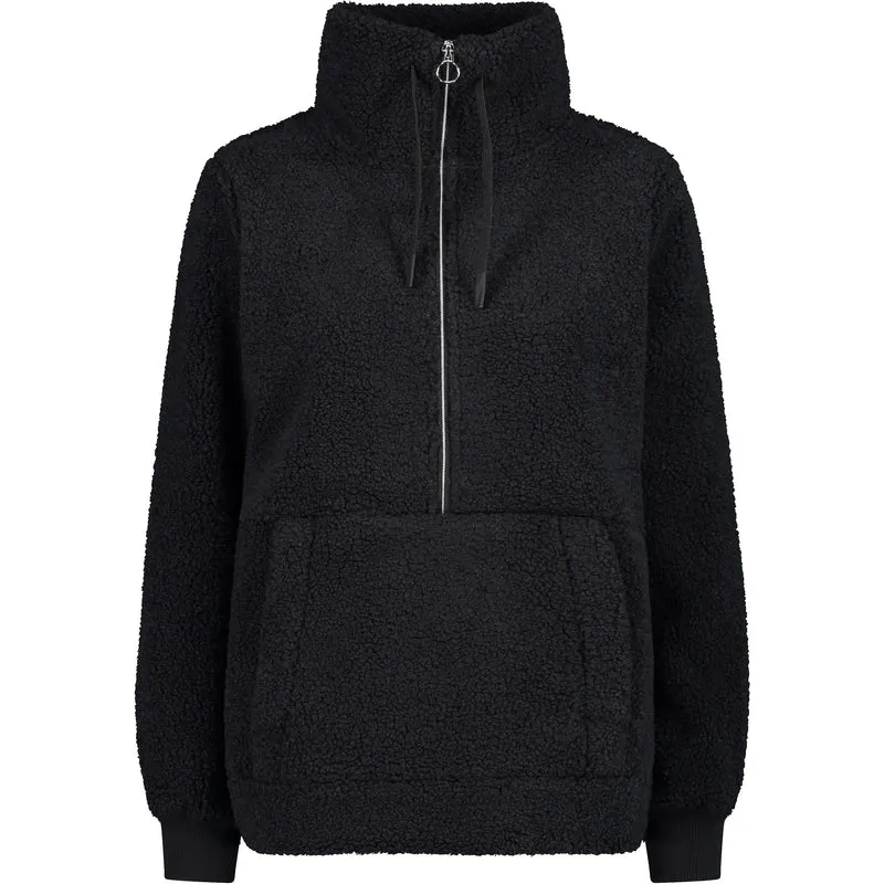 CMP Damen Fleece Woman Sweat HighLoft 32P3806 nero Half Zip