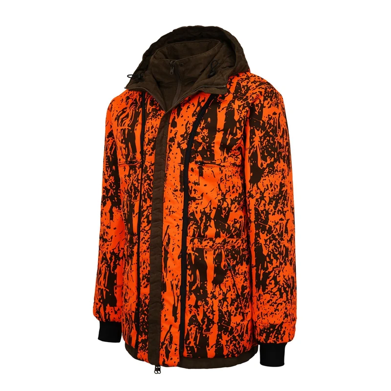 HUBERTUS Herren Camo Wendejacke JANUS oliv/orange Miporex® Drückjagdjacke