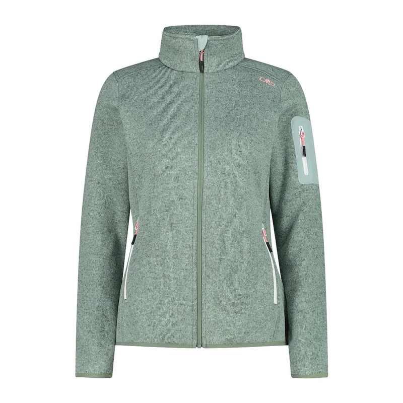 CMP Damen knitted melange Fleecejacke 3H14746 jade-salvia