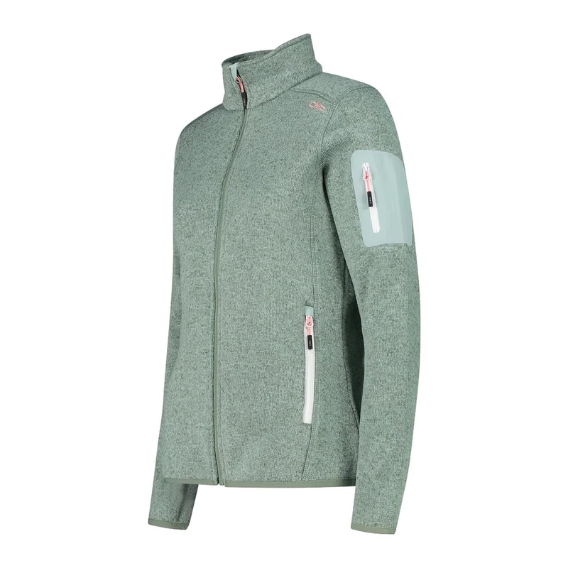 CMP Damen knitted melange Fleecejacke 3H14746 jade-salvia