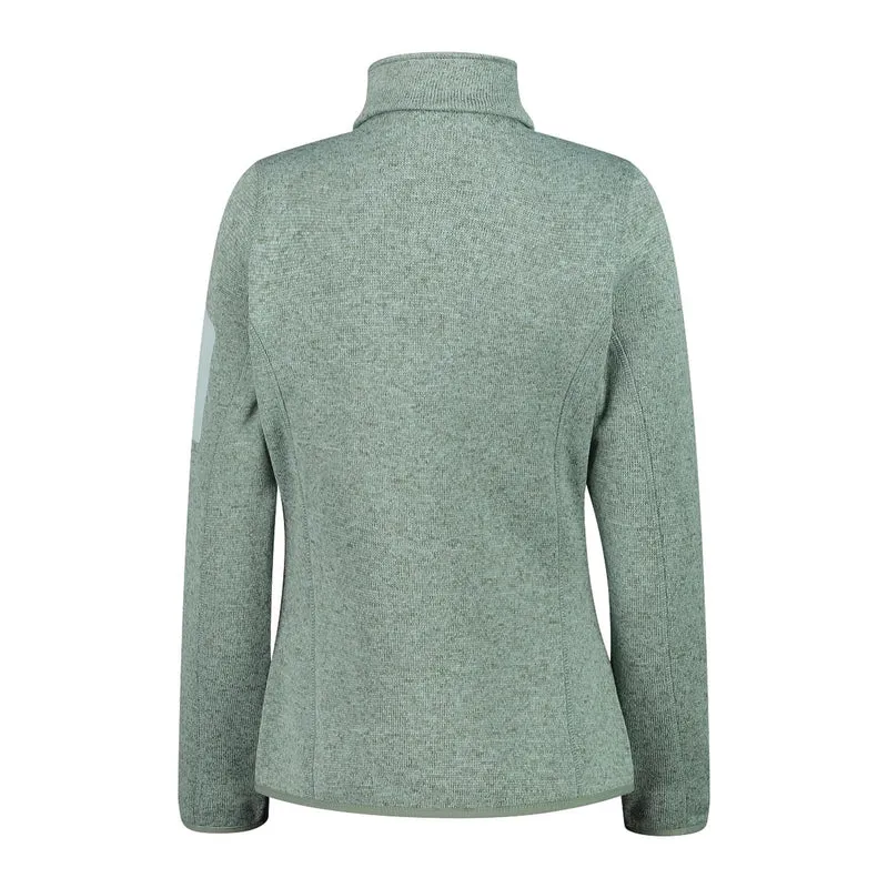 CMP Damen knitted melange Fleecejacke 3H14746 jade-salvia