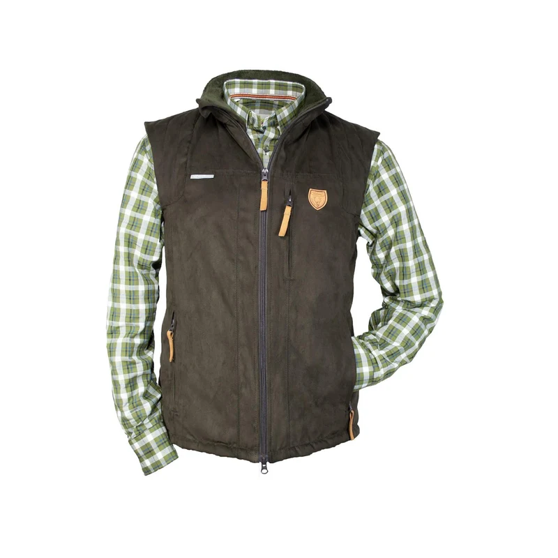 HUBERTUS Herren Jagdweste SCHWARZWALD oliv/braun Weste