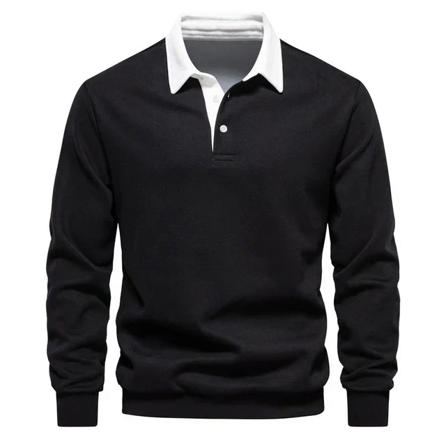 Langärmshirt Mit Polokragen
